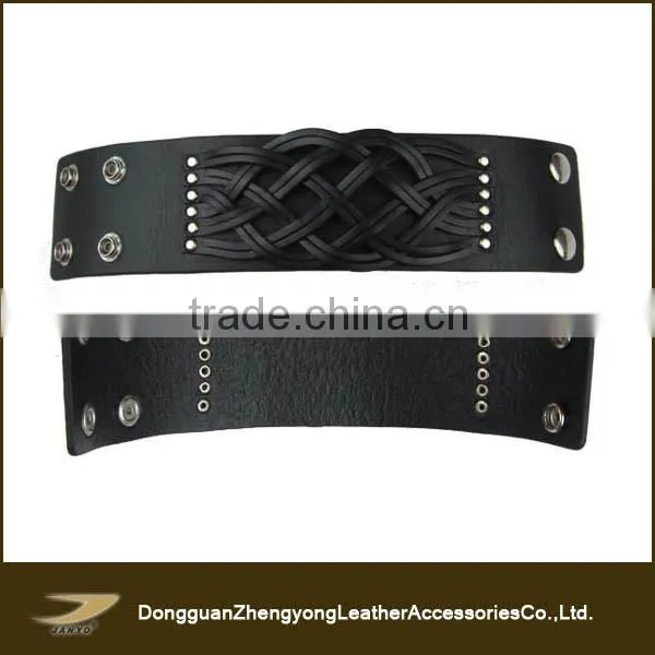 Wholesale Custom Quality Pure Leather Black Braided Bracelets for Men photo-4