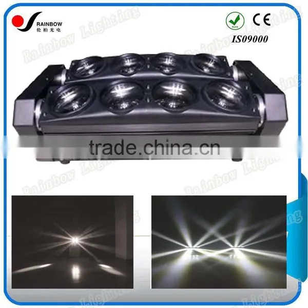2015 Hot Sale Pro Disco 8PCS 10W White LED Rotating Spider Lights With High Brightness Lighting