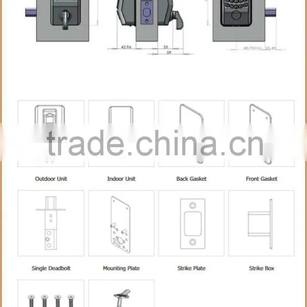 Cheap Biometric Fingerprint Door Lock Without Handle Keypad Fingerprint Access Control System photo-6