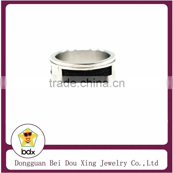 New Black Twisted Wire Design With Shiny Silver Plated Stainless Steel 316 Fashion Ring photo-2