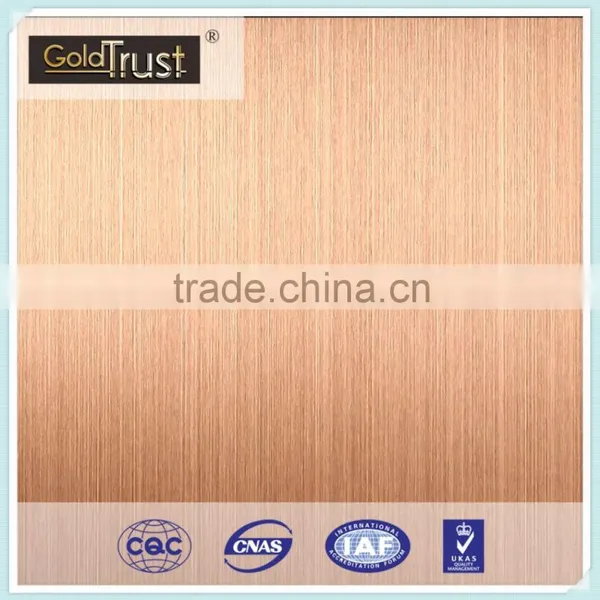 Excellent Quality Decorative Hairline Ti- Gold Rose Finish Stainless Steel Sheet for Elevator photo-4