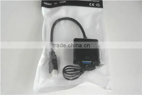 Black Color Top Quality 1080p HDMIto VGA Adaptor Converter With Audio Full HD 1080p for PC Laptop DVD BluRay photo-2
