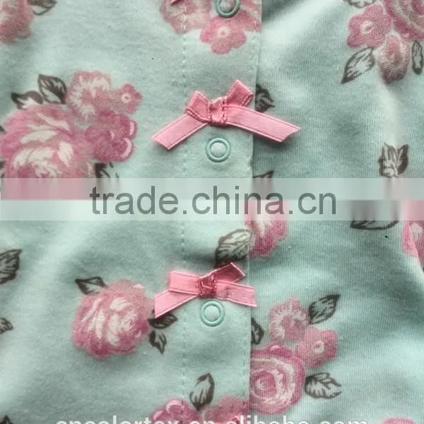 China Wholesale Baby Girls Wear Lovely Printing Rose Cotton Romper With Foot photo-3