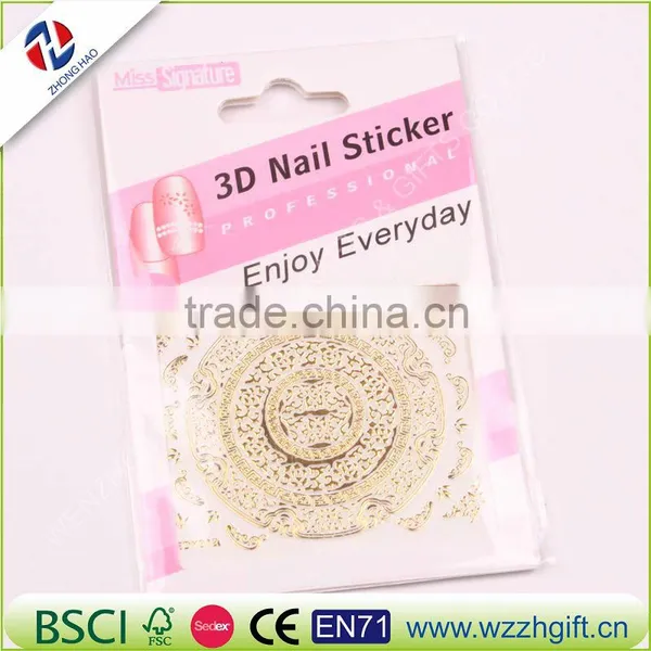 New Gold 3D Nail Stickers,Metallic Mix Designs Flowers Nail Decal,Beauty Creative Nail Art Decoration photo-5