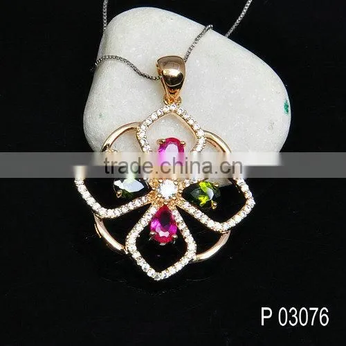 925 Silver Jewellery Pendant Necklaces With Factory Price/glass Pendant Jewelry Ruby photo-4
