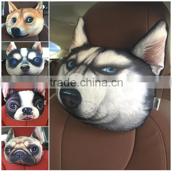 Aimigou Plush Animal Face Car Head Rest Pillows/ Car Seat Head Neck Rest Pillow