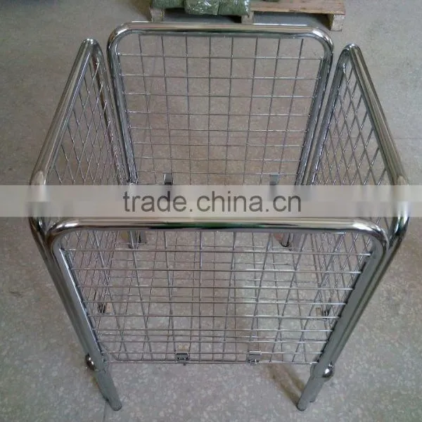 Supermarket Wire Mesh Storage Basket With Wheels photo-2
