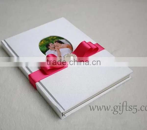 Custom Handmade Wholesale Wedding Guest Books With Silk Hardcover photo-4