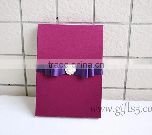 Elegant Burgundy Wedding Invitation Boxes With Pearl photo-4