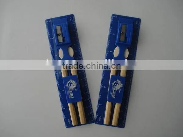 New Ideas Ruler Set/assorted Stationery Set/pencil With Sharpener With Ruler