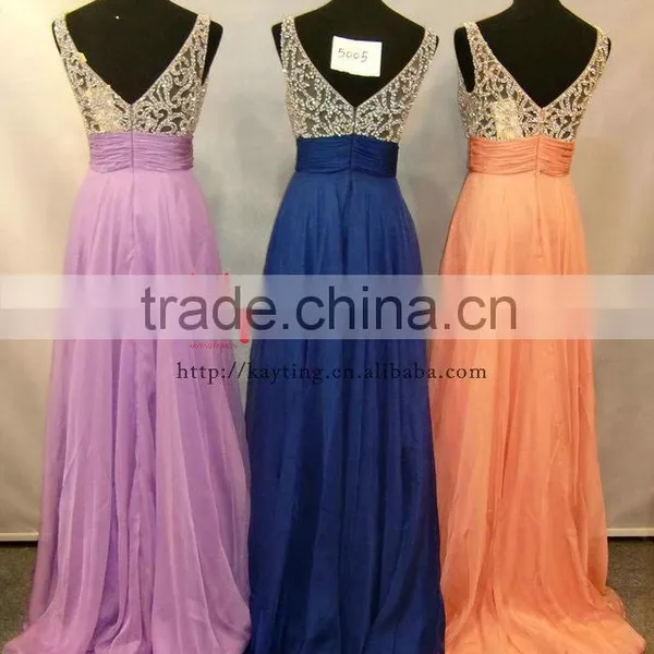 2014 Latest Design Sexy Shoulder v- Neck Prom Dress photo-6