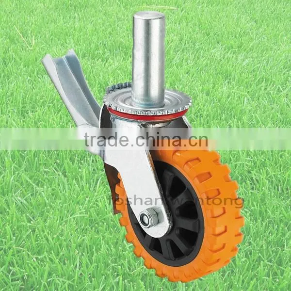 Heavy Duty Non-skid PU 8 Inch Fixed Caster Wheels For Trolley photo-2