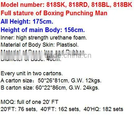 High Quality Professional Kickboxing Bag Free Standing Punching Man Boxing Punching Dummy photo-6