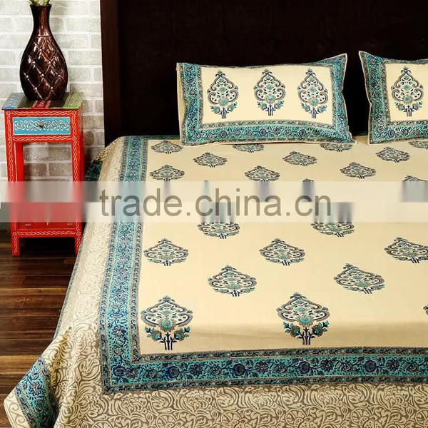 High Quality Bedding Set 100% Cotton Fabric Flower Hand Made Bed Sheet Fabric photo-2