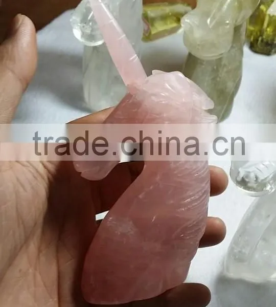 Wholesale Natural Rose Quartz Crystal Unicorn for Crafts photo-3