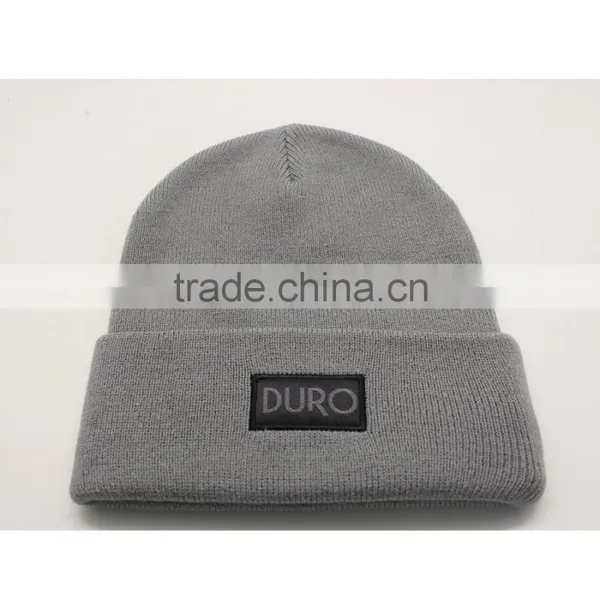 High Quality Custom Knitted Applique Embroidery Beanie Hat
