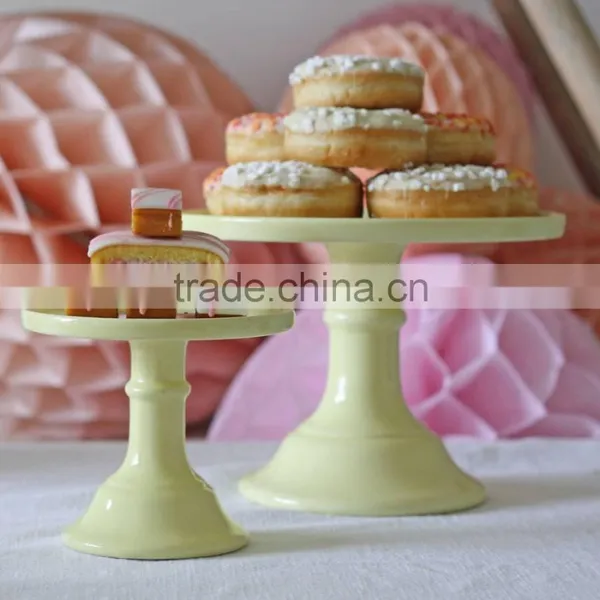 Milk Glass Cake Stand Plate Pastel Colours photo-4