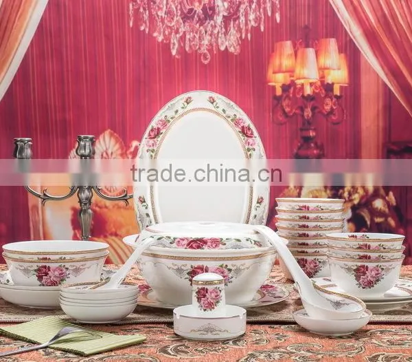 56 PCS Porcelain Ceramic Bone China Dinner Set photo-2