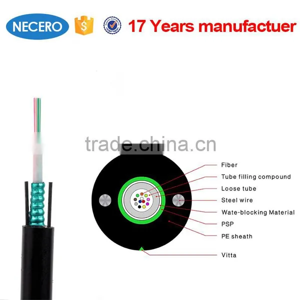 GYXTW Sinlge Mode Os1 Outdoor 4 Core Coaxial Fiber Optic Cable