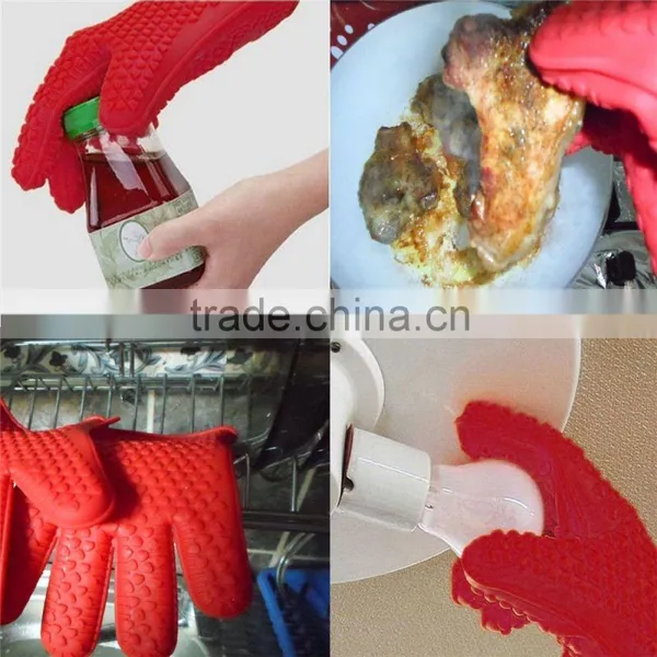 Cheap Waterproof Safety Silicone Oven Cooking Kitchen Heat Resistant Hand Gloves photo-6