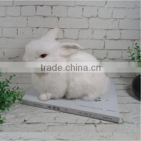 Garden Decors Stuffed Toy Easter Bunny Minature Fur Animal Figurines photo-5
