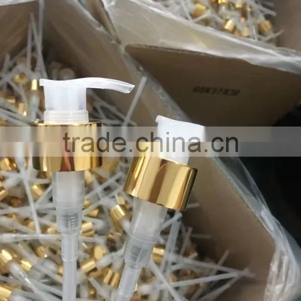 24mm 28mm Wholesale Shiny Gold Aluminum Lotion Pump Cap for Shampoo Bottle photo-2