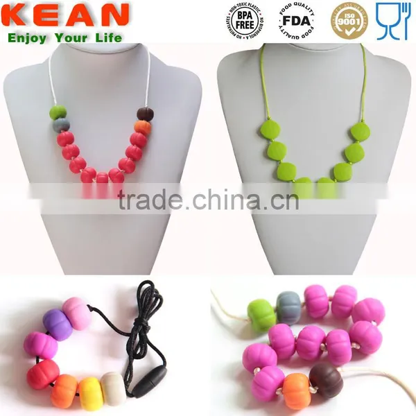 China BPA Free Jewellery Silicone Baby Teething Necklaces photo-2
