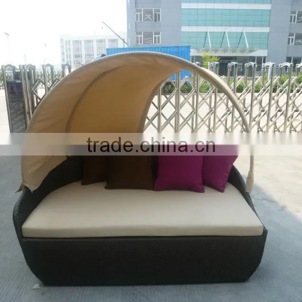 C - FL013 Newest Design Rattan Garden Big Sun Bed photo-6