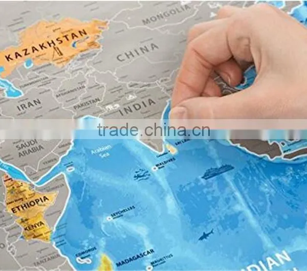 Detailed World Map With Scratch off Stickers Large Size and Tube Packaging AMA-08 photo-4