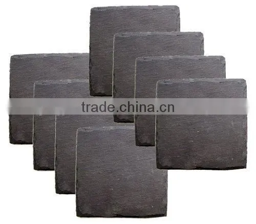 2014 Hot Selling Natural Rough Edge Square Elegant Slate Coaster for Tableware and Kitchenware