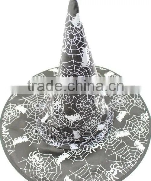 Halloween Costume Cobweb Wizard Black Witch Hat photo-3