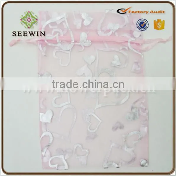 Convenient Transparent Organza Gift Bag With Printing Customerized Pattern With Drawing Pouch photo-2