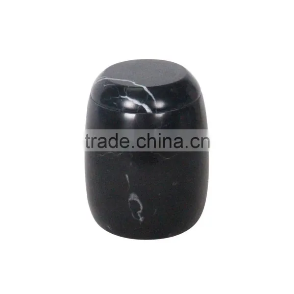 2016 Hot Sale Marble Decors Matte Black Candle Jar for Soy Wax photo-2