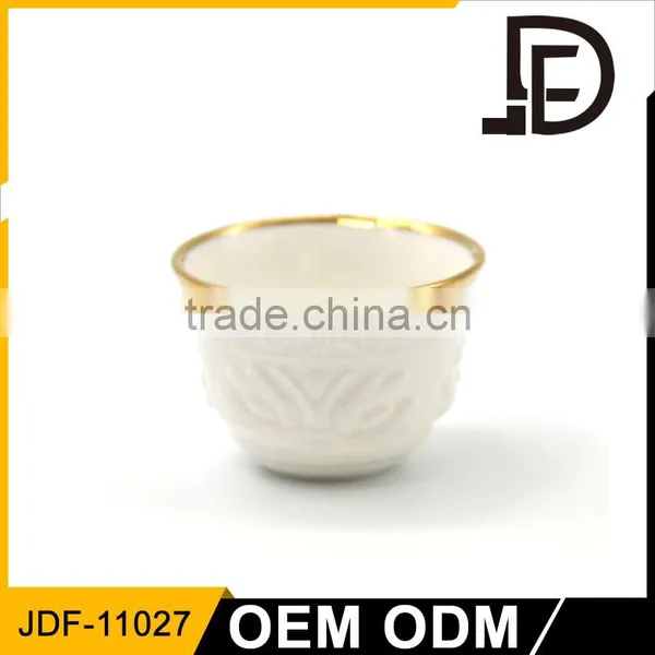 Tableware 12pcs Embossed Gold Line Disposable Cawa Cup for Arabia photo-4