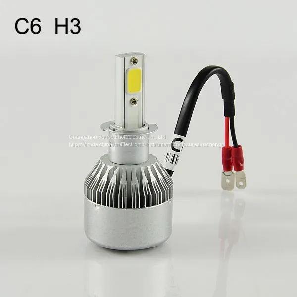 Led Headlight C6 h3 Cob 30W/Bulb 60W/Set 6400lm/set LED Headlight Bulbs Hi/Lo Led Car Headlight Headlamp photo-2
