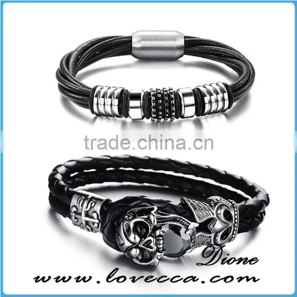 Leather Jewelry Wholesale Mens Black Wrap Leather Bracelet photo-4