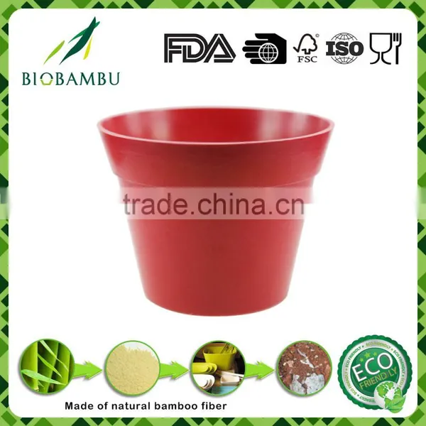 Wholesale Reusable Environmental Bamboo Fiber Garden Flower Pot photo-3