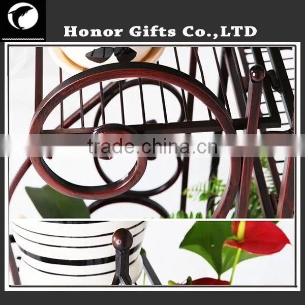 Unique Metal Stand Flower Pot Wire Flower Pot Holder photo-5