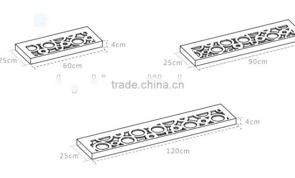 Hot Sale Carving Flower Floating Shelf Home Wall Display MDF Wood Set of 3 Wall Mount Shelf photo-6