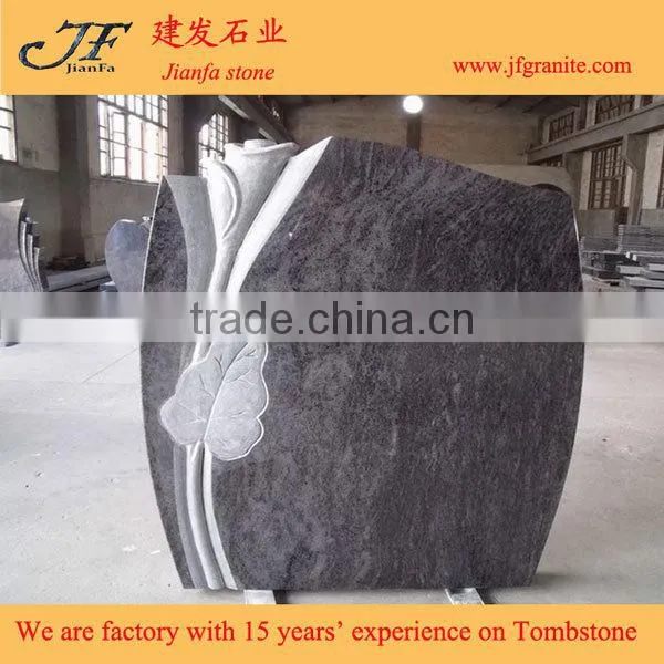 Different Colors Flower Granite Carved Beautiful Gravestone photo-5