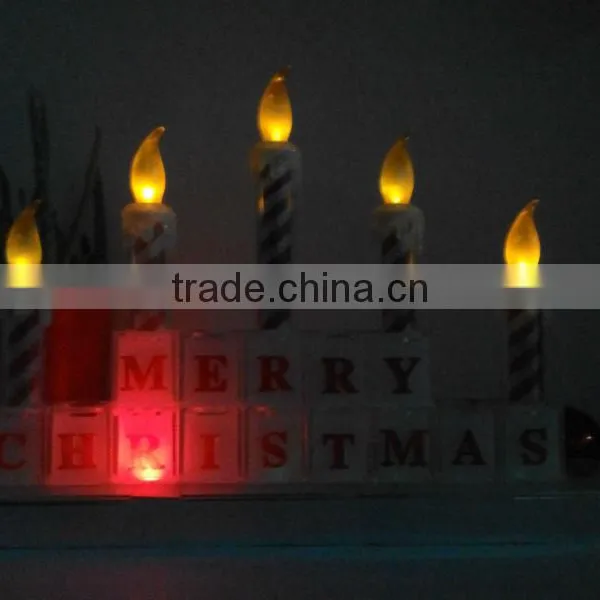 Christmas Candle Holder Christmas Decoration LED Lighted Candle Color Changing photo-2