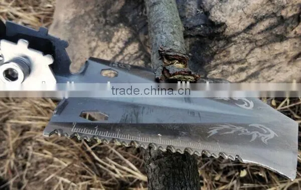 New Design Multifunction Outdoor Survival Tool Kit Shovel Saw Knife Hoe Firestarter photo-3