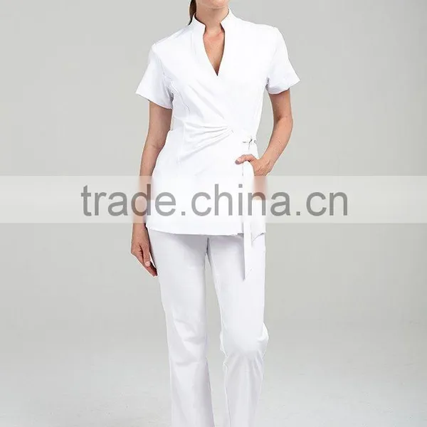 Wholesale Online Lady Custom OEM Fashion New Design Clothing Factory Thai Wrap Model Tunic Blouses Shirt Tops Woman Spa Uniform photo-6