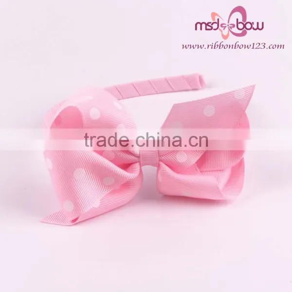 Dot Hair Bows Headbands for Baby Girls photo-4