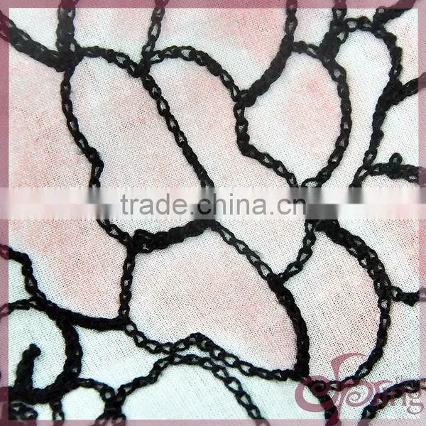 Elegant Big Floral Printed Embroidered Cotton Lace Fabric for Dress/blouse photo-5