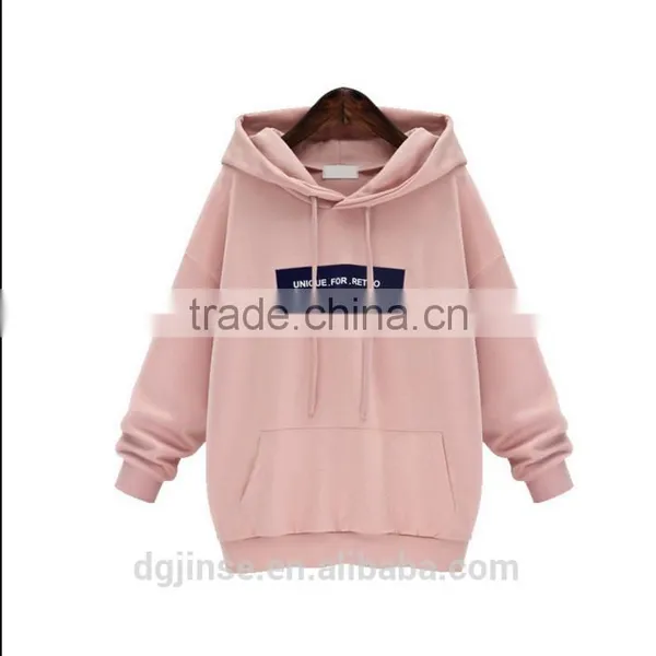 The New Spring Autumn Ladies Fleece Long Sleeve Plain Pullover Custom Print Loose Casual Hoodie for Women photo-2