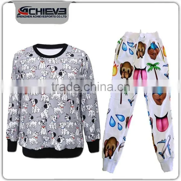 Custom Long Sleeve Sweat Shirt Wholesale Crewneck Sweatshirt & Sweat Pants