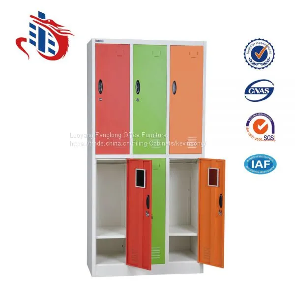 Customized Colorful Dressing Room 6 Door Steel Wardrobe Staff Lockers photo-4