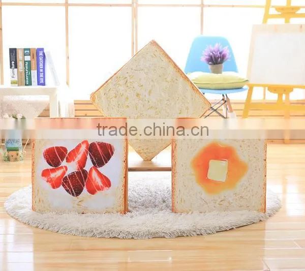 Cushion Pillow Soft Cat Bed Toast Butter Egg Funny Sponge Cushion photo-6