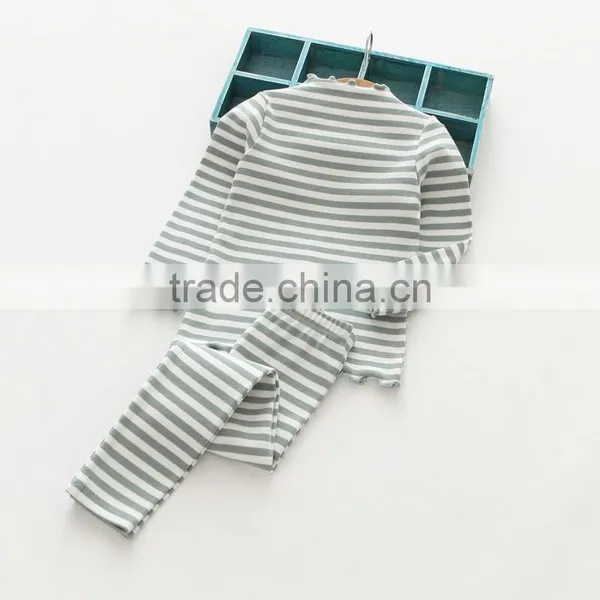 Wholesale Simple Stripe Cotton Soft Two Pieces Set Girl Pajamas photo-4